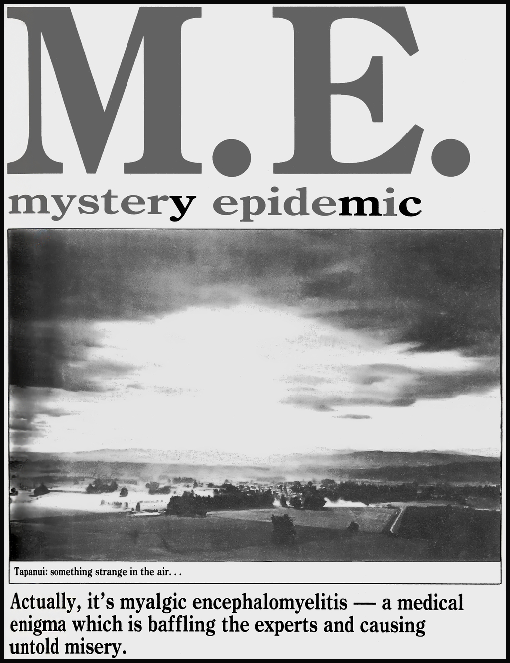 Screenshot of the header for Jacqueline Steincamp's original M.E. Mystery Epidemic article